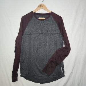 AE Outfitters Men's 360 Extreme Flex Long Sleeve Wine/Light Heather Gray Size L